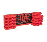 Kit de bacs de stockage et panneaux muraux 80 pcs - Rouge et noir