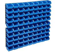 vidaXL Kit de bacs de stockage 96 pcs – 6 panneaux muraux – boîtes empilables plastique