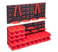 vidaXL Kit de bacs de stockage 27 compartiments Plastique extensible Rouge et noir