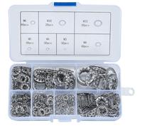 Kit de bagues de serrage, disques de frein, rondelles d'étanchéité, assortiment de bagues de serrage dentées en acier inoxydable M3/M4/M5/M6/M8/M10/M12