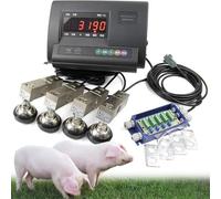 Kit de Balance électronique pour Le bétail, Plate-Forme de Cellule de Charge de pesée de pesée Animale de Haute précision avec indicateur de Pesage de Charge, kit de Balance de Sol de loadom