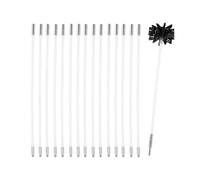Kit de balayette de cheminée, brosse de nettoyage de cheminée avec tiges flexibles, tête de brosse pour tuyaux de chaudière, tuyaux d'aération (18 tiges, 610 mm)