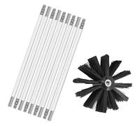 Kit de balayette de cheminée - Brosse de nettoyage de cheminée avec tiges flexibles - Tête de brosse pour tuyaux de chaudière, tuyaux d'aération (9 tiges, 410 mm)