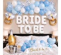 Kit de ballons « Bride to Be » sur le thème de l'enterrement de vie de jeune fille - Ballons en forme de lettre « Bride to Be » - Confettis - Bouteille de champagne - Bague en diamant - Ballons en