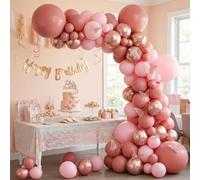 Kit de ballons décoratifs "Ballonbogen" comprenant 101 pièces, avec motif de papillons, couleur rose