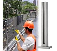 Kit de balustrade - Panneaux en S renforcés C pour terrasse et irs, pince de serrage de 8 à 10 mm, garde-corps extérieur avec extrémité argentée (90 cm / 35.4 in)