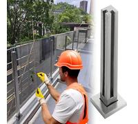 Kit de balustrade - Panneaux en S renforcés C pour terrasse, irs et garde-corps extérieurs, pince de serrage de 8 à 10 mm avec poteau d'angle argenté (100 cm / 39.3in)
