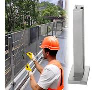 Kit de balustrade - Panneaux en S renforcés C pour terrasse, irs, garde-corps extérieur, pince de fixation de garde-corps de 8 à 10 mm (poteau argenté, 85,1 cm) - Solution moderne et sûre
