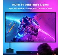 Kit de Bande LED Intelligente 2026 pour Rétroéclairage TV Ambiant 4K, Boîtier de Synchronisation HDMI, pour Téléviseurs 40-120 Pouces, Mode Jeu PS5, XBOX HDMI2.1 100inch TV
