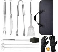 Kit de barbecue avec mallette de transport | Résistant jusqu'à 800 °C | Pour hommes et femmes, camping et grillades | Équipement de barbecue