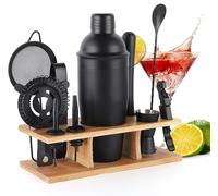 Kit de barman, 11 pièces : shaker à cocktails, pilon pour cocktails, shaker Boston de 25 oz, accessoires de bar