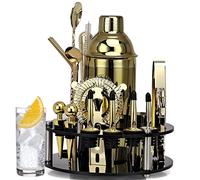 Kit de Barman avec Rotatif, Ensemble de à Cocktail, Outils de à Domicile, de Nouvel an pour et père, Ensemble de préparation de Cocktails, 20 pièces