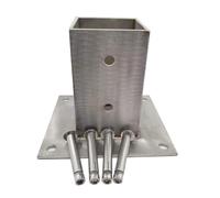 Kit de base de poteau robuste en acier inoxydable for 2x2 à 8x8 pouces-supports de Support de clôture et de terrasse durables(110x110 mm)