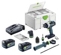 Kit de base Festool TPC 18/4 : perceuse-visseuse à percussion sans fil 18 V 75 Nm Brushless + 2 batteries 5,0 Ah + chargeur + Systainer