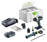 Kit de base Festool TPC 18/4 : perceuse-visseuse à percussion sans fil 18 V 75 Nm sans balais + 1 batterie 4,0 Ah + chargeur + Systainer