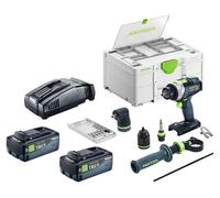 Kit de base Festool TPC 18/4 : perceuse-visseuse à percussion sans fil 18 V 75 Nm sans balais + 2 batteries 8,0 Ah + chargeur rapide + Systainer
