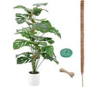 Kit de bâtons de mousse pliable de 120 cm avec support d'escalade en fibre | Piquet flexible pour plantes grimpantes avec attaches Velcro de 2 m, corde de jute de 10 m incluse, pour Monstera et Pothos
