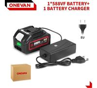 Kit de batterie pour outils électriques - Batterie Li-Ion 18 V avec chargeur - 22 900 mAh - 1x588VF - Pour visseuse à chocs/tronçonneuse - Braun