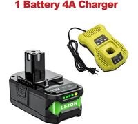 Kit de batterie pour outils électriques - Batterie Li-ion 18 V et chargeur - 1 batterie + 1 chargeur - 7,0 Ah (7000 mAh) - Compatible avec les modèles P108/P104/P107/RB18L50/RB18L20/BPL1815/RB18L40 -