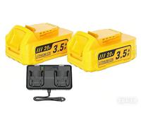 Kit de batteries 20 V - Batteries Li-Ion pour outils électriques DCBP034 DCBP520 - 3 500 mAh / 3,5 Ah - 2 batteries + chargeur rapide 6 A - Pour outils électriques 20 V MAX