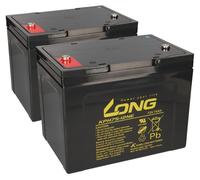 Kit de batteries 24V 75Ah compatible avec Sopur E140 – 2 batteries Kung Long KPH75-12NE M6 AGM