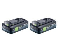 Kit de batteries Festool 2x BP 18 TBX 4 C-ASI sans languette, 18 V, 4,0 Ah Li-Ion (2x 578745) Bluetooth avec indicateur de niveau de charge