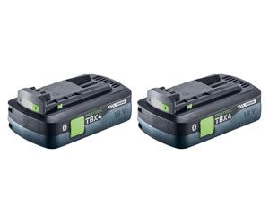 Kit de batteries Festool 2x BP 18 TBX 4 C-ASI sans languette, 18 V, 4,0 Ah Li-Ion (2x 578745) Bluetooth avec indicateur de niveau de charge