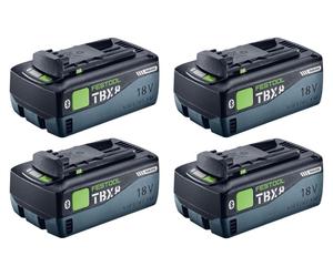 Kit de batteries Festool 4x BP 18 TBX 8 ASI, batterie sans languette 18 V 8,0 Ah (4x 578746) 8000 mAh Li-ion avec indicateur de charge