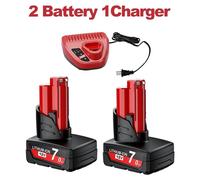 Kit de batteries - M12 12 V - Li-Ion 2 batteries de rechange 7,0 Ah/7 000 mAh + chargeur - Compatible avec M12 B2/M12 XC/48-11-2430 - Orange