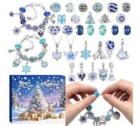 Kit de bijoux avec collier et boucles d'oreilles de l'Avent de Noël 2026 | Compte à rebours jusqu'à Noël, accessoires de mode pour femmes, adolescentes, enfants, filles, bas de Noël, pour la maison