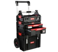Ensemble de boîtes à outils sur roulettes, double tiroir, boîte avec poignée, ensemble modulable H 115 cm, garage atelier PRO
