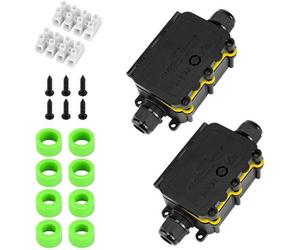 Kit de boîtiers de raccordement électriques, IP68, 2 pièces, câble de mise à la terre, diamètre de câble 5-14 mm