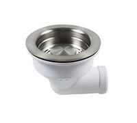Kit de bonde d'évier avec panier et bride en acier inoxydable 114 mm | Comprend 1 passoire d'évier avec un panier de 79 mm et une bride en polypropylène de 114 mm pour les kits d'évier de cuisine
