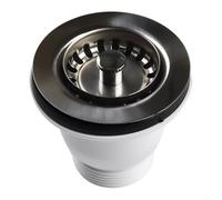 Kit de bonde d'évier de cuisine en acier inoxydable pour cuisine, panier de 60 mm avec bride de 85 mm, convient aux ouvertures de 57 à 74 mm, facile à nettoyer
