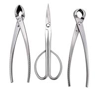 Kit de bonsaï - Ensemble d'outils de taille professionnels en acier inoxydable, comprenant un couteau à bouton et une paire de ciseaux - 3 pièces