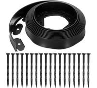 Kit de bordure de jardin 50 x 5 cm, noir, kit de bordure de jardin comprenant 18 piquets pour pelouse et parterres de fleurs