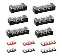 Kit de bornier à double rangée 15 A - 6 connecteurs de fils isolés avec pour bandes de démarrage pour 4, 5, 6 positions - Bornes à vis PCB pour câblage électrique (cuivre)