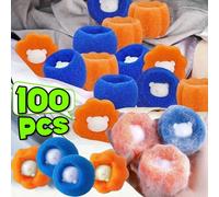 Kit de boules à lessive magiques, vêtements réutilisables, outil de nettoyage des poils d'animaux, Machine à laver, attrape-poils pour chiens et chats 50 pièces d'orange