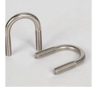 Kit de boulons en U M6 x 32, lot de 5 filetages standard, argent (50 pièces | Grande capacité de charge, ne se déforme pas, anti-, idéal pour les environnements difficiles