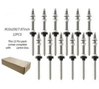 Kit de boulons pour montage suspendu, acier inoxydable durable, compatible avec les panneaux solaires, 12 kits