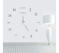 Kit de Bricolage D'horloge Murale Cadre avec de Miroir 3D pour Chambre d'enfants Salle à Manger Autocollant Décoratif élégant