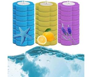Kit de brosse de toilette à tête de rechange - Brosse de toilette jetable - Brosse de toilette avec support et kit de système de nettoyage jetable - 24 recharges (3 parfums).
