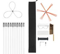 Kit de brosses pour cheminée SucceBuy d'une longueur maximale de 10 m, outil de nettoyage pour cheminées avec deux têtes de brosse, adapté aux cheminées carrées et rectangulaires