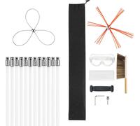 Kit de brosses pour cheminée SucceBuy, outil de nettoyage d'une longueur maximale de 12 m, brosse pour cheminée avec deux têtes, adaptée aux cheminées carrées et rectangulaires