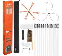 Kit de brosses pour cheminée VEVOR, brosse pour cheminée d'une longueur maximale de 12 m, brosse pour tuyau de poêle avec deux têtes de brosse, ramoneur, outil de nettoyage pour cheminées carrées et r