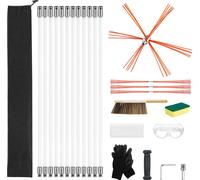 Kit de brosses pour tuyaux de poêle SucceBuy, longueur maximale 12 m, kit de brosses pour cheminées, brosse pour cheminées, outil de nettoyage flexible pouvant être plié à 90°, adapté aux cheminées ca