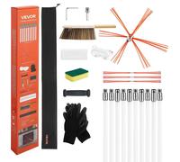 Kit de brosses pour tuyaux de poêle VEVOR, longueur max. 10 m, brosses pour cheminées, kit de ramonage, brosse pour cheminées, outil de nettoyage pour cheminées flexible à 90°, pour cheminées carrées