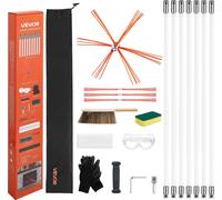 Kit de brosses pour tuyaux de poêle VEVOR, longueur max. 7 m, brosses pour cheminées, kit de ramonage, brosse pour cheminées, outil de nettoyage pour cheminées pliable à 90°, pour cheminées carrées et
