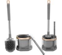 Kit de brosses pour WC sur pied avec système de nettoyage par raccord, fixation murale