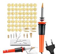 Kit de brûleur en cuir et bois - 65 pièces - Tête de sculpture avec 26 lettres - Pour travaux manuels détaillés